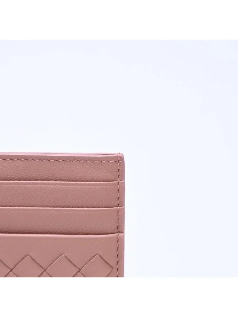 Bottega Veneta Card Case Intrecciato Beige Calfskin
